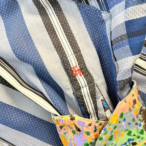 ROBERT GRAHAM Shirt Men’s XL METROPOLIS BIG CITY Contrasting Collar Cuffs - Picture 9 of 16